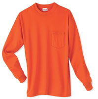 Mens Long Sleeve Pocket T-Shirt Cotton ts5296